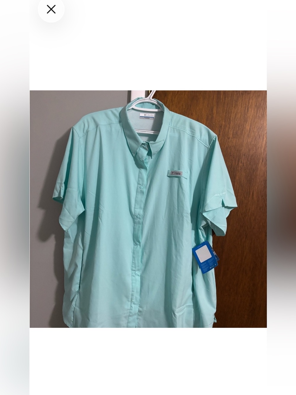 Turquoise green fishing Columbia top 3XL